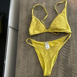 L space women’s small yellow bikini set